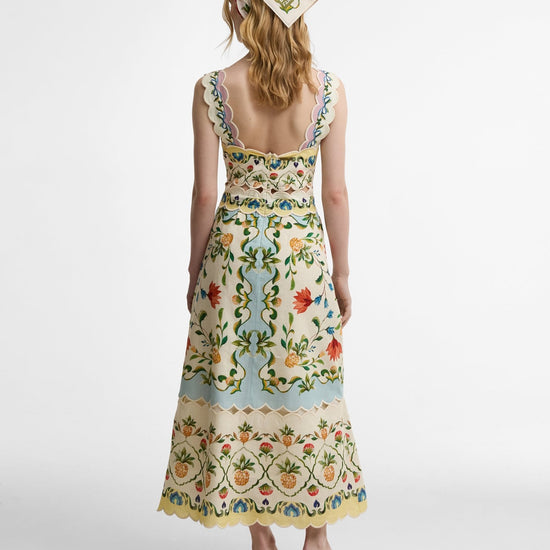 Young Ideas & Henmores - Barbour X Farm Rio Petal Dress - WH12 Cream Spring Petal Flower Print - XS