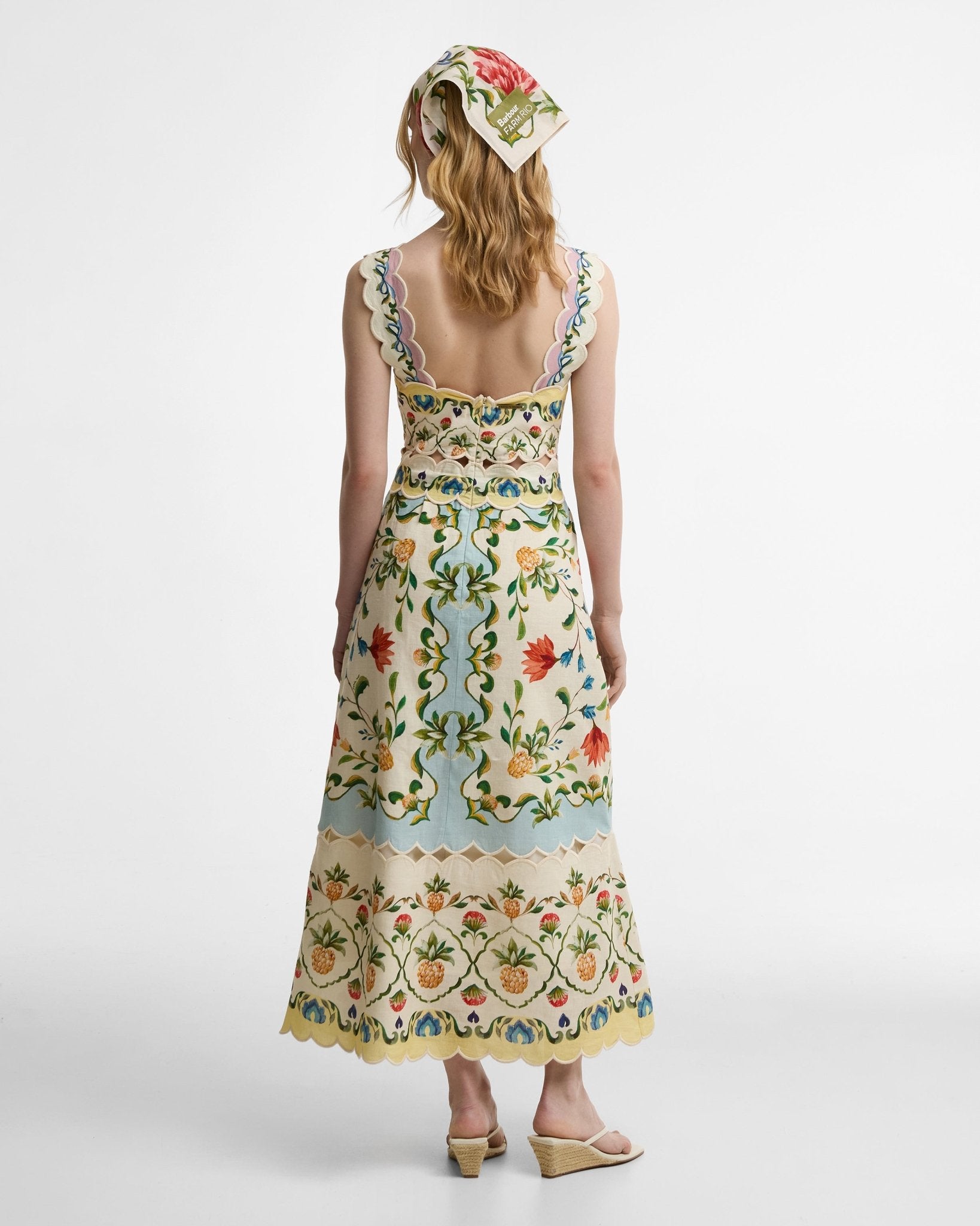 Young Ideas & Henmores - Barbour X Farm Rio Petal Dress - WH12 Cream Spring Petal Flower Print - XS