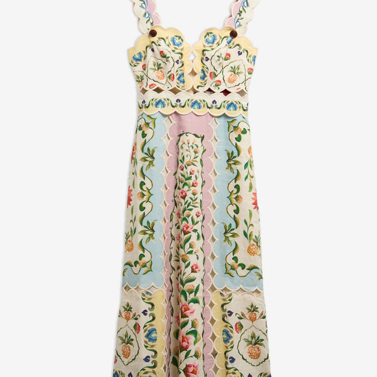 Young Ideas & Henmores - Barbour X Farm Rio Petal Dress - WH12 Cream Spring Petal Flower Print - XS