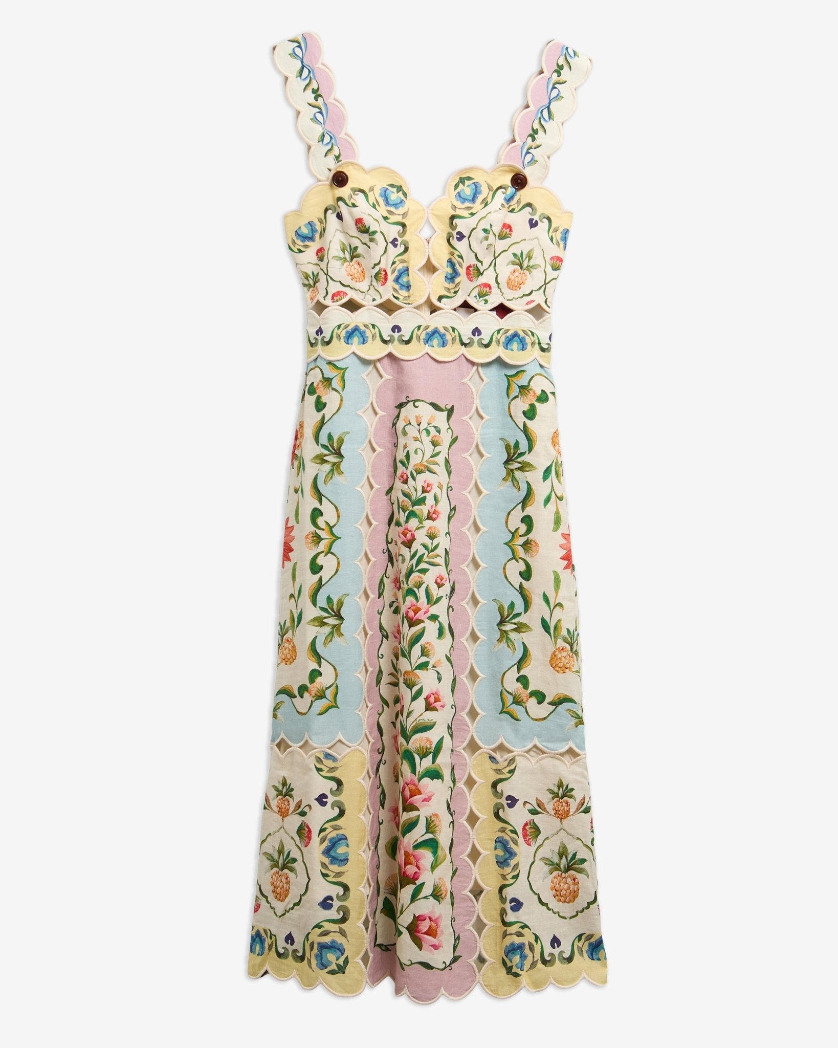 Young Ideas & Henmores - Barbour X Farm Rio Petal Dress - WH12 Cream Spring Petal Flower Print - XS