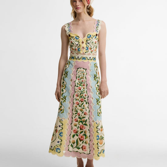 Young Ideas & Henmores - Barbour X Farm Rio Petal Dress - WH12 Cream Spring Petal Flower Print - XS