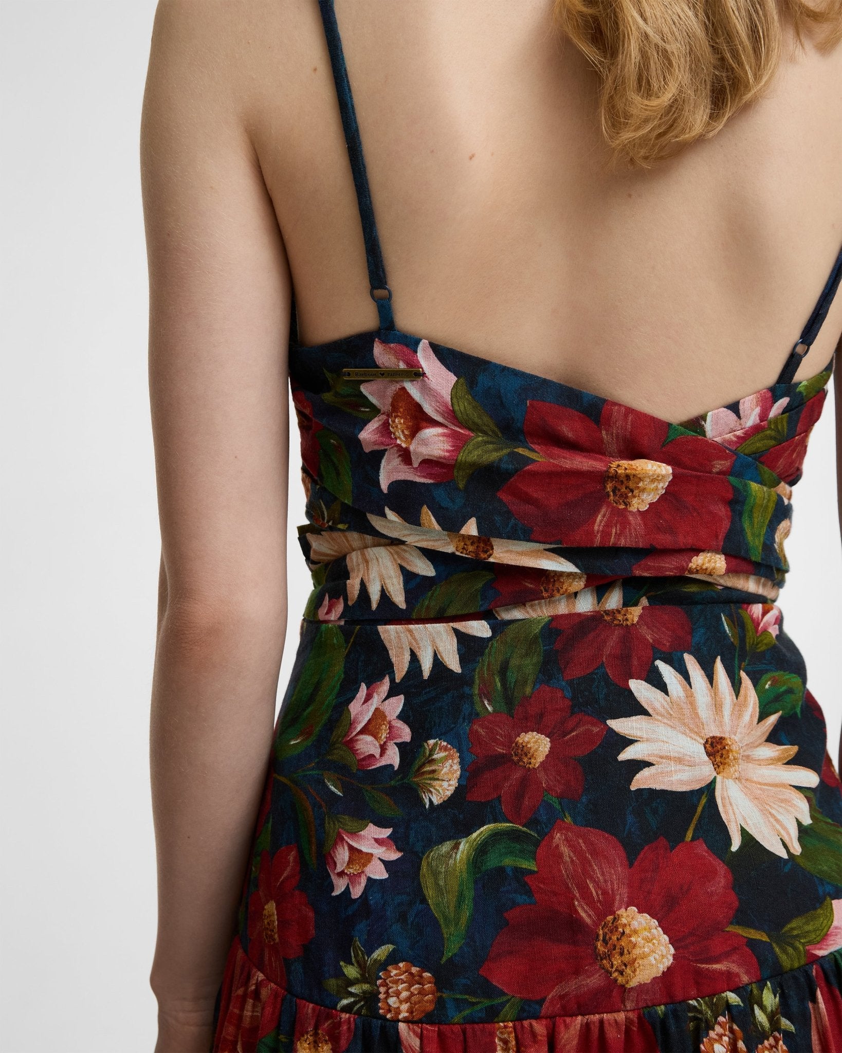 Young Ideas & Henmores - Barbour X Farm Rio Wild Flower Dress - NY72 Navy Wild Flower Print - S