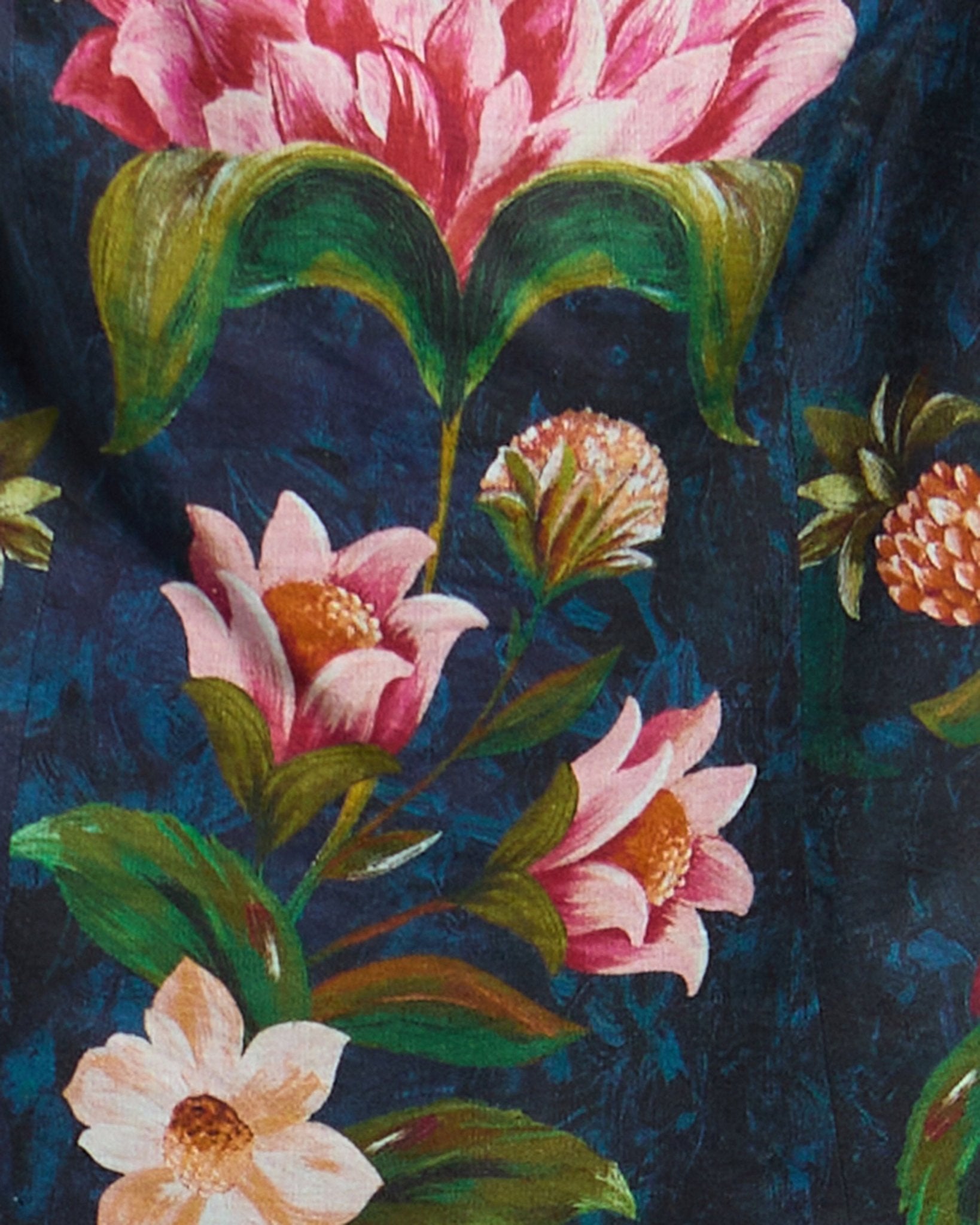 Young Ideas & Henmores - Barbour X Farm Rio Wild Flower Dress - NY72 Navy Wild Flower Print - S