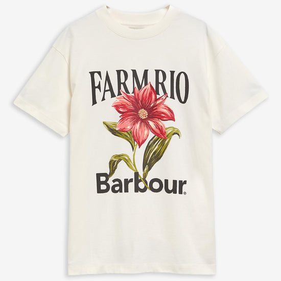 Young Ideas & Henmores - Barbour X Farm Rio Wild Flower T-Shirt - WH32 Cream - XS