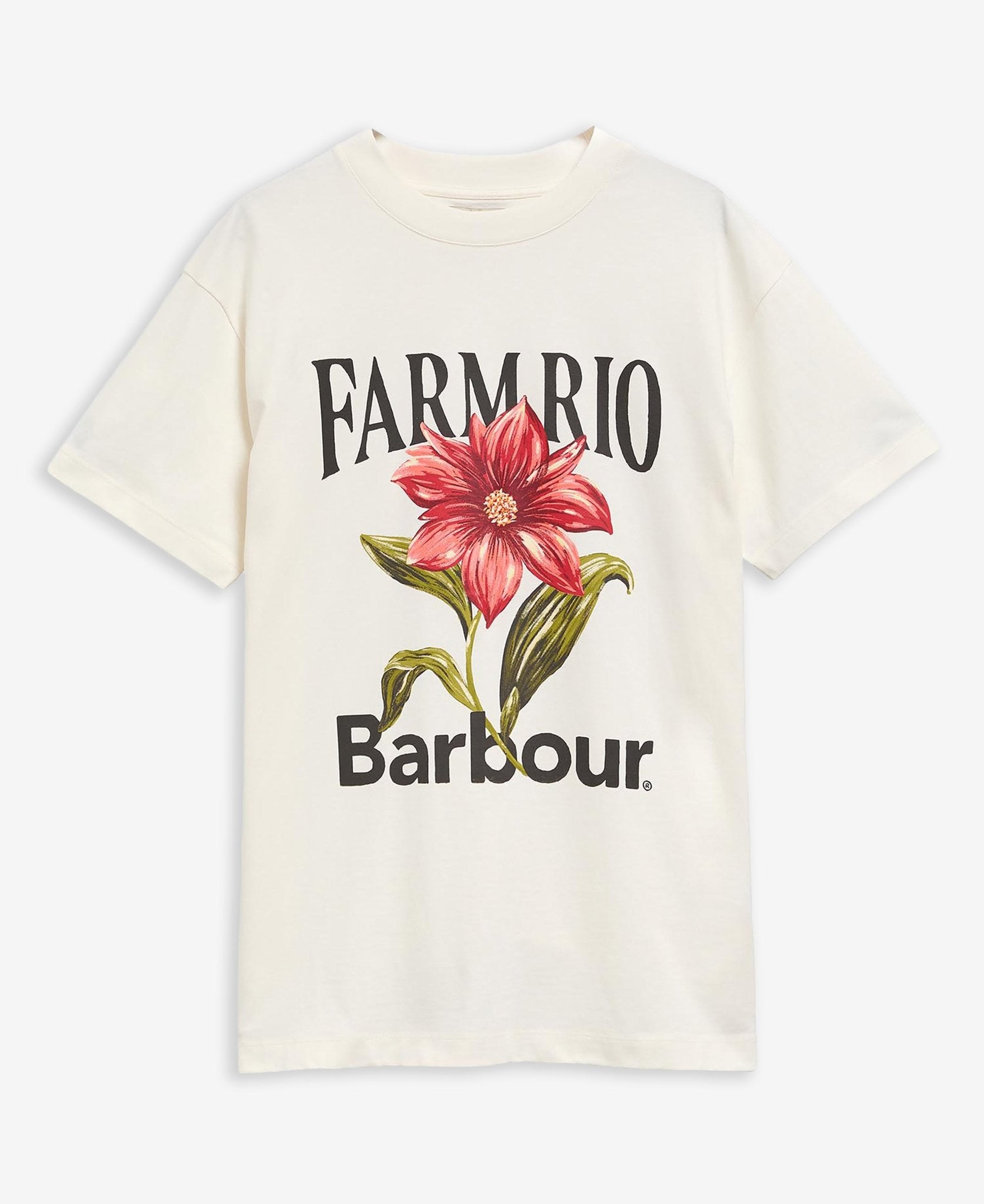 Young Ideas & Henmores - Barbour X Farm Rio Wild Flower T-Shirt - WH32 Cream - XS