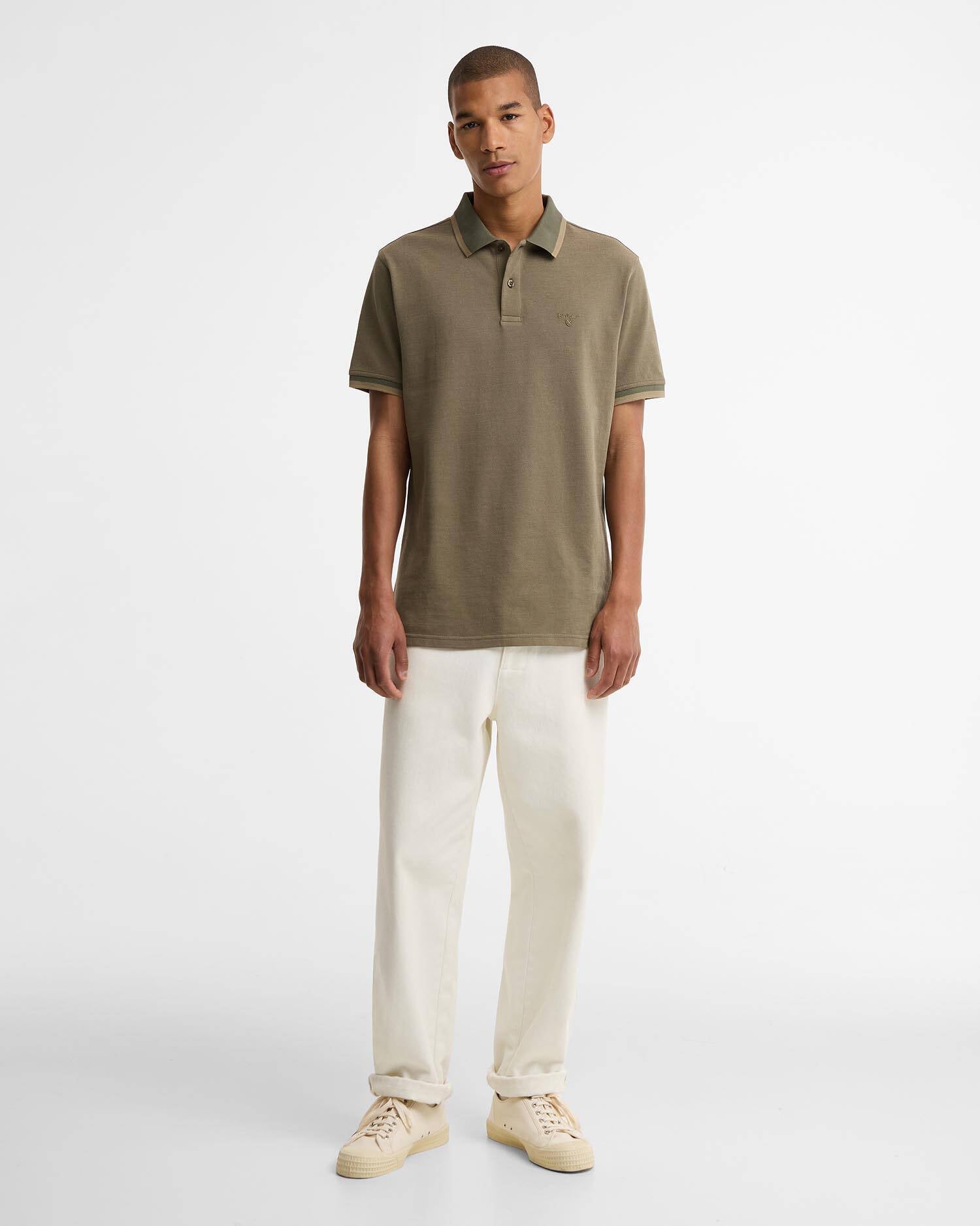 Young Ideas & Henmores - Barnard Tailored Polo Shirt - OL56 Dusty Olive - M