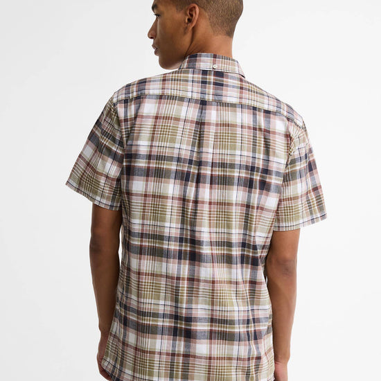 Young Ideas & Henmores - Baycliff Checked S/S Tailored Shirt - RU11 Burnt Pepper - M
