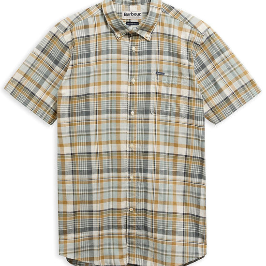 Young Ideas & Henmores - Baycliff Checked S/S Tailored Shirt - WH32 Whisper White - M