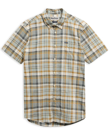 Young Ideas & Henmores - Baycliff Checked S/S Tailored Shirt - WH32 Whisper White - M