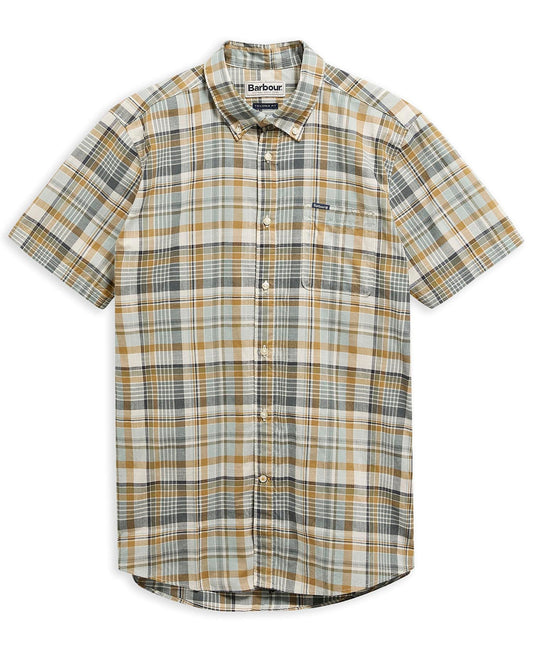 Young Ideas & Henmores - Baycliff Checked S/S Tailored Shirt - WH32 Whisper White - M