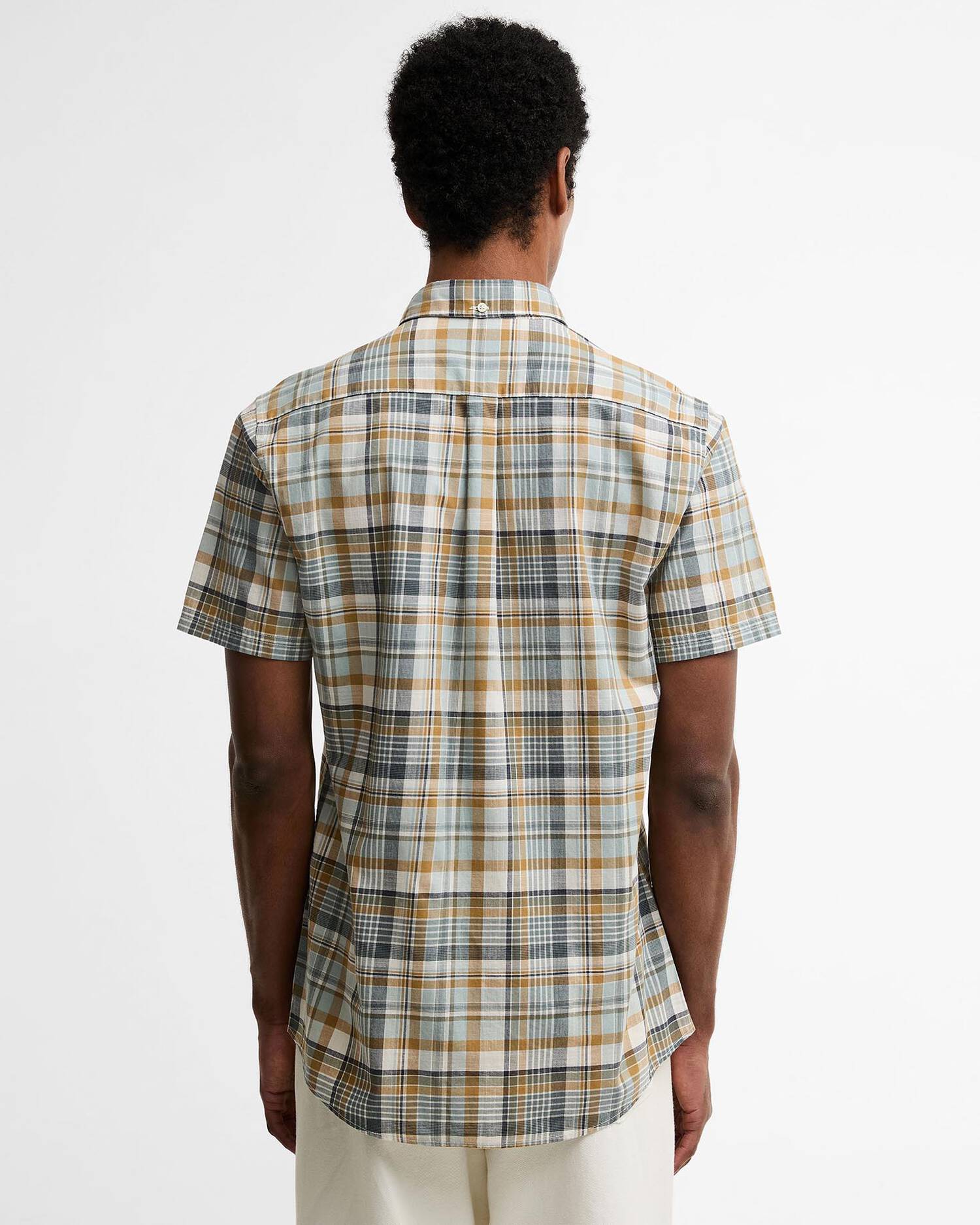 Young Ideas & Henmores - Baycliff Checked S/S Tailored Shirt - WH32 Whisper White - M