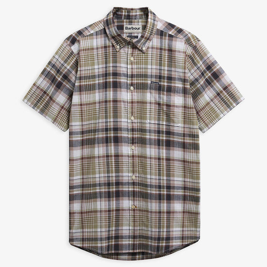 Young Ideas & Henmores - Baycliff Checked S/S Tailored Shirt - RU11 Burnt Pepper - M