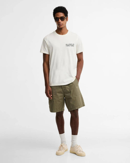 Young Ideas & Henmores - Birdsall Graphic Tailored T-Shirt - WH32 Whisper White - M
