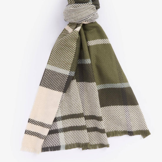 Young Ideas & Henmores -Blair Tartan Scarf -GN71 Ancient Loden -OS