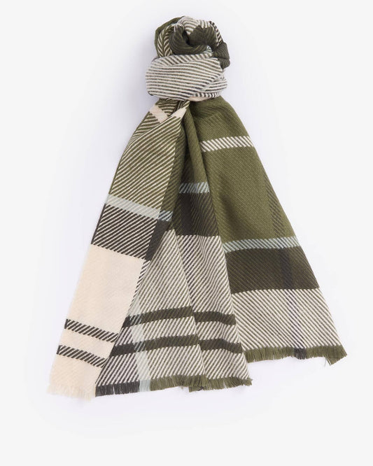 Young Ideas & Henmores -Blair Tartan Scarf -GN71 Ancient Loden -OS