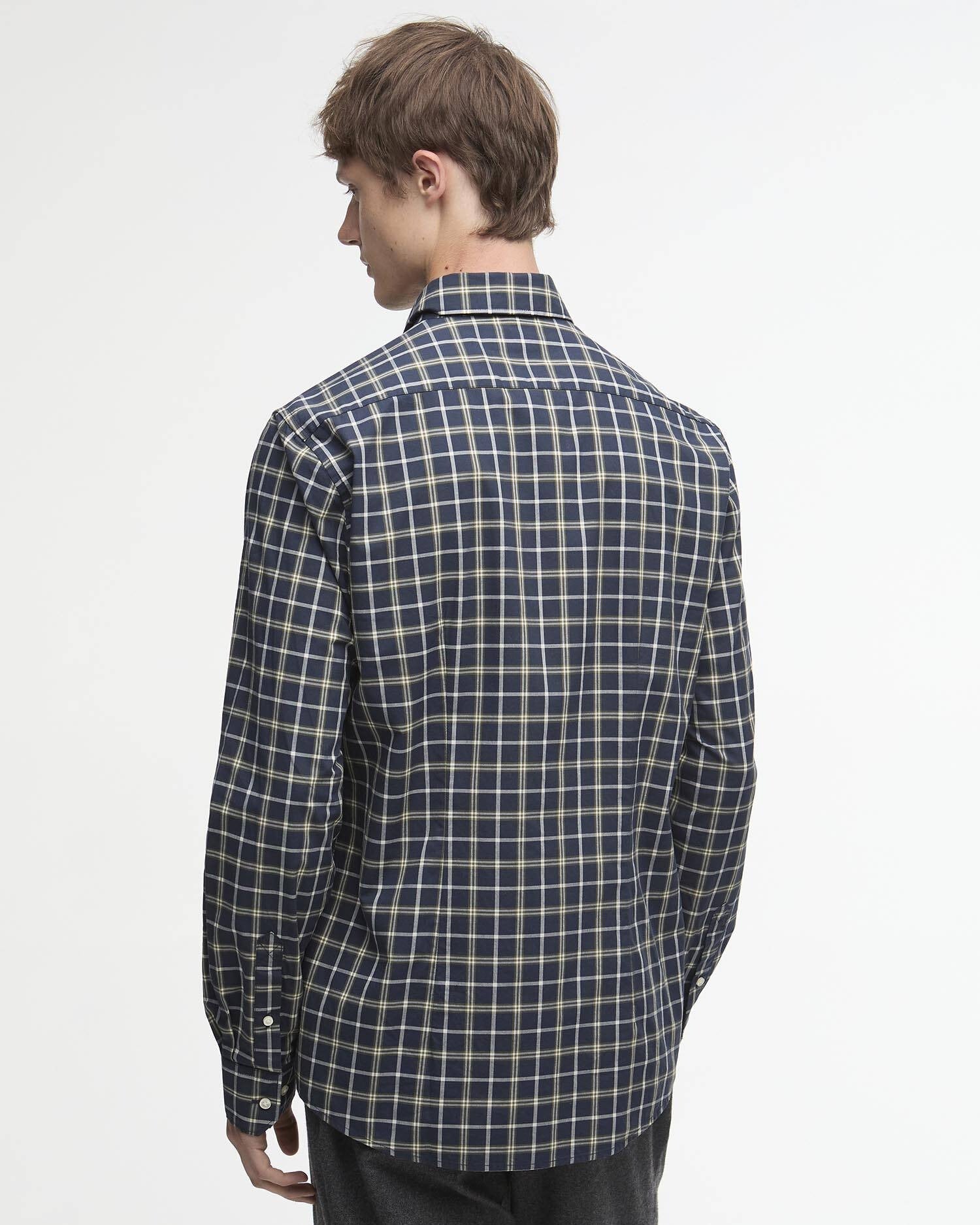 Young Ideas/Henmores - Bramham Checked Tailored Shirt - NY91 Navy - M