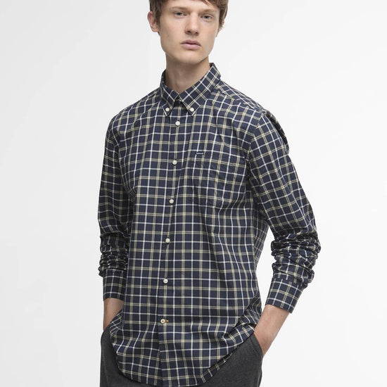 Young Ideas/Henmores - Bramham Checked Tailored Shirt - NY91 Navy - M