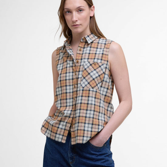 Young Ideas/Henmores - Bredon Sleeveless Shirt - BR37 Hessian Tartan - 8