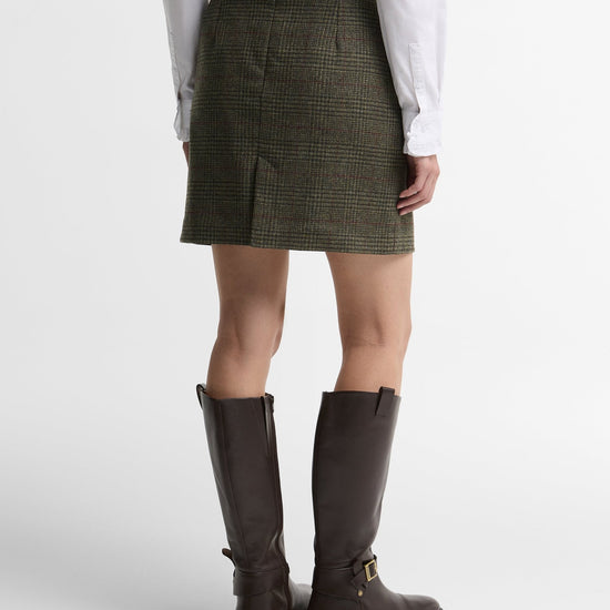 Young Ideas & Henmores -Browning Skirt -OL57 Olive Prince Of Wales -8