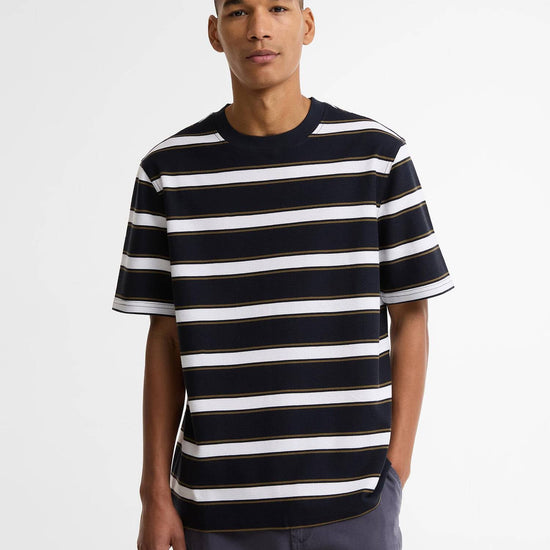 Young Ideas & Henmores - Browtop Striped Relaxed T-Shirt - NY74 Dark Navy - M