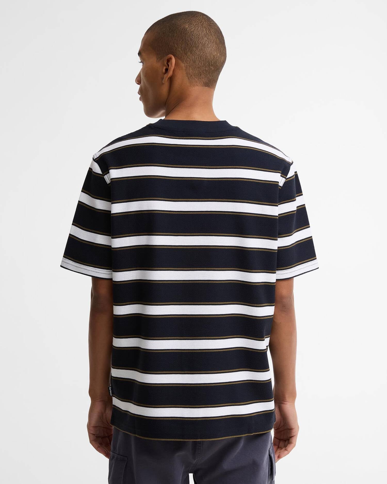 Young Ideas & Henmores - Browtop Striped Relaxed T-Shirt - NY74 Dark Navy - M