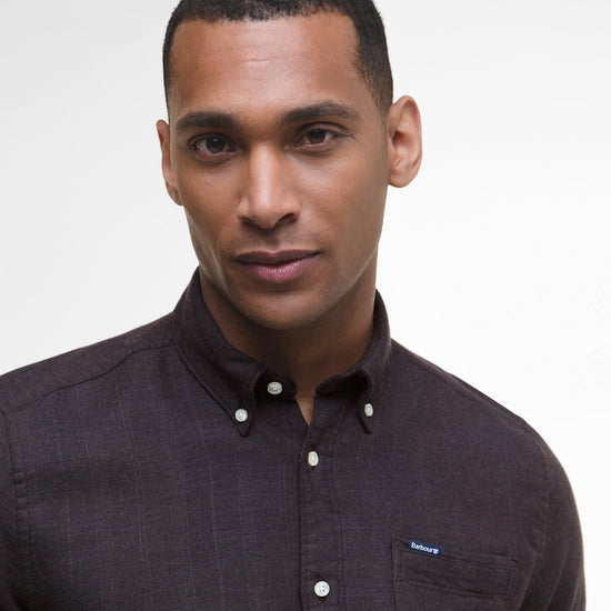 Young Ideas/Henmores - Buckley Tailored Herringbone Shirt - BR17 Dark Oak - M