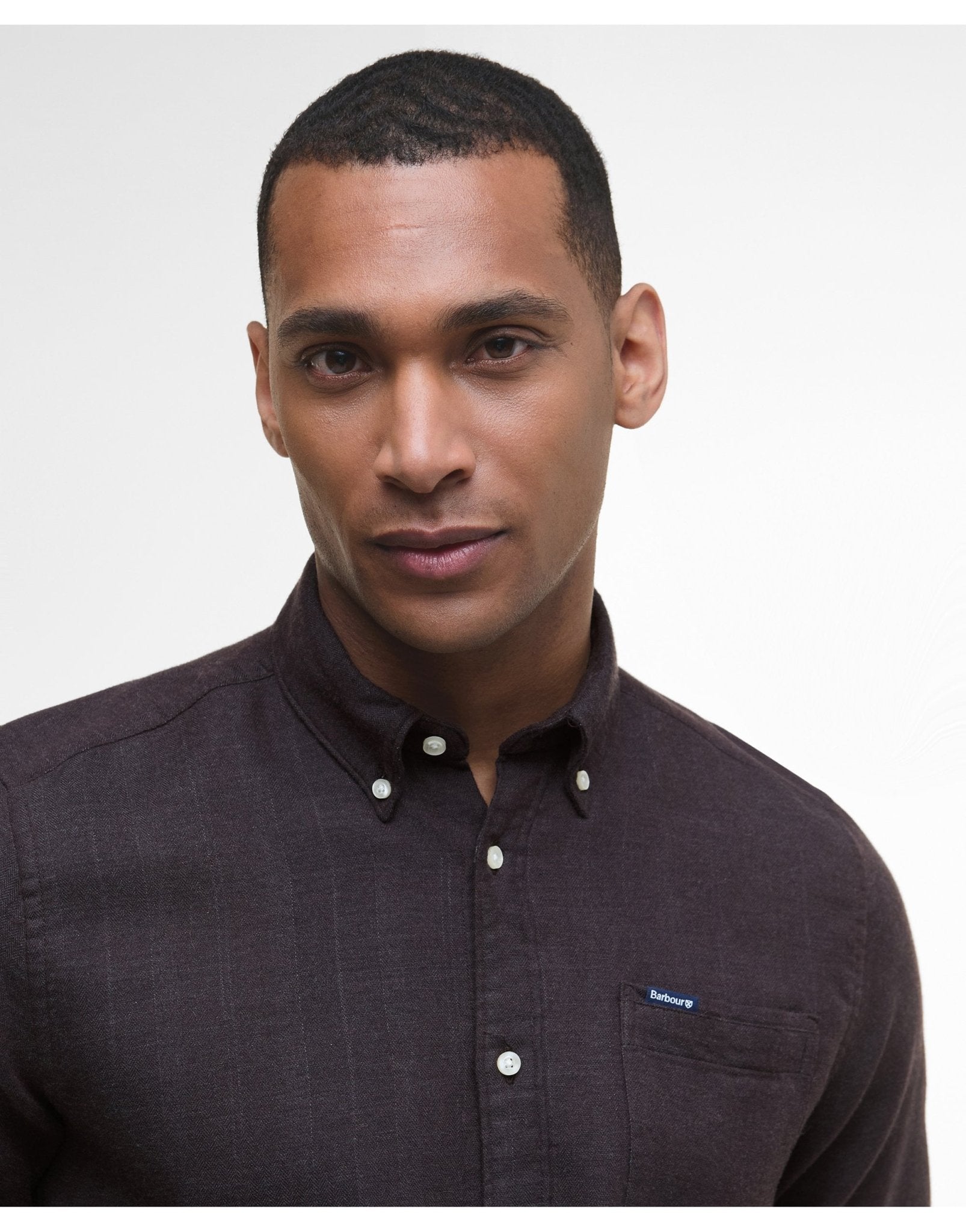 Young Ideas/Henmores - Buckley Tailored Herringbone Shirt - BR17 Dark Oak - M