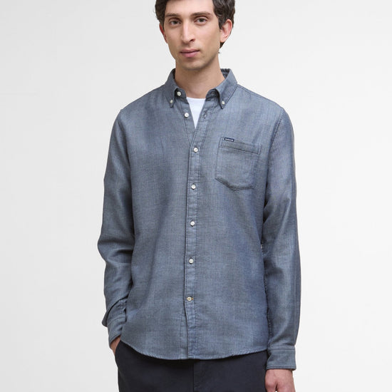 Young Ideas/Henmores - Buckley Tailored Herringbone Shirt - BR17 Dark Oak - M