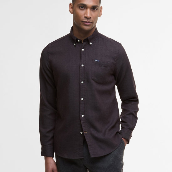 Young Ideas/Henmores - Buckley Tailored Herringbone Shirt - BR17 Dark Oak - M