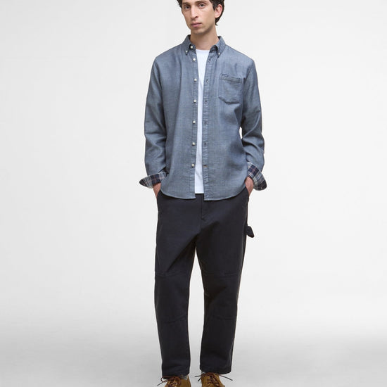 Young Ideas/Henmores - Buckley Tailored Herringbone Shirt - BR17 Dark Oak - M