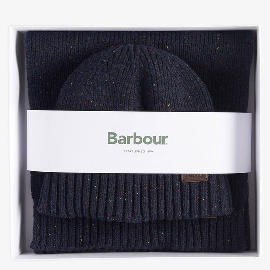 Young Ideas & Henmores -Carlton Fleck Beanie & Scarf Gift Set -OL31 Olive -OS