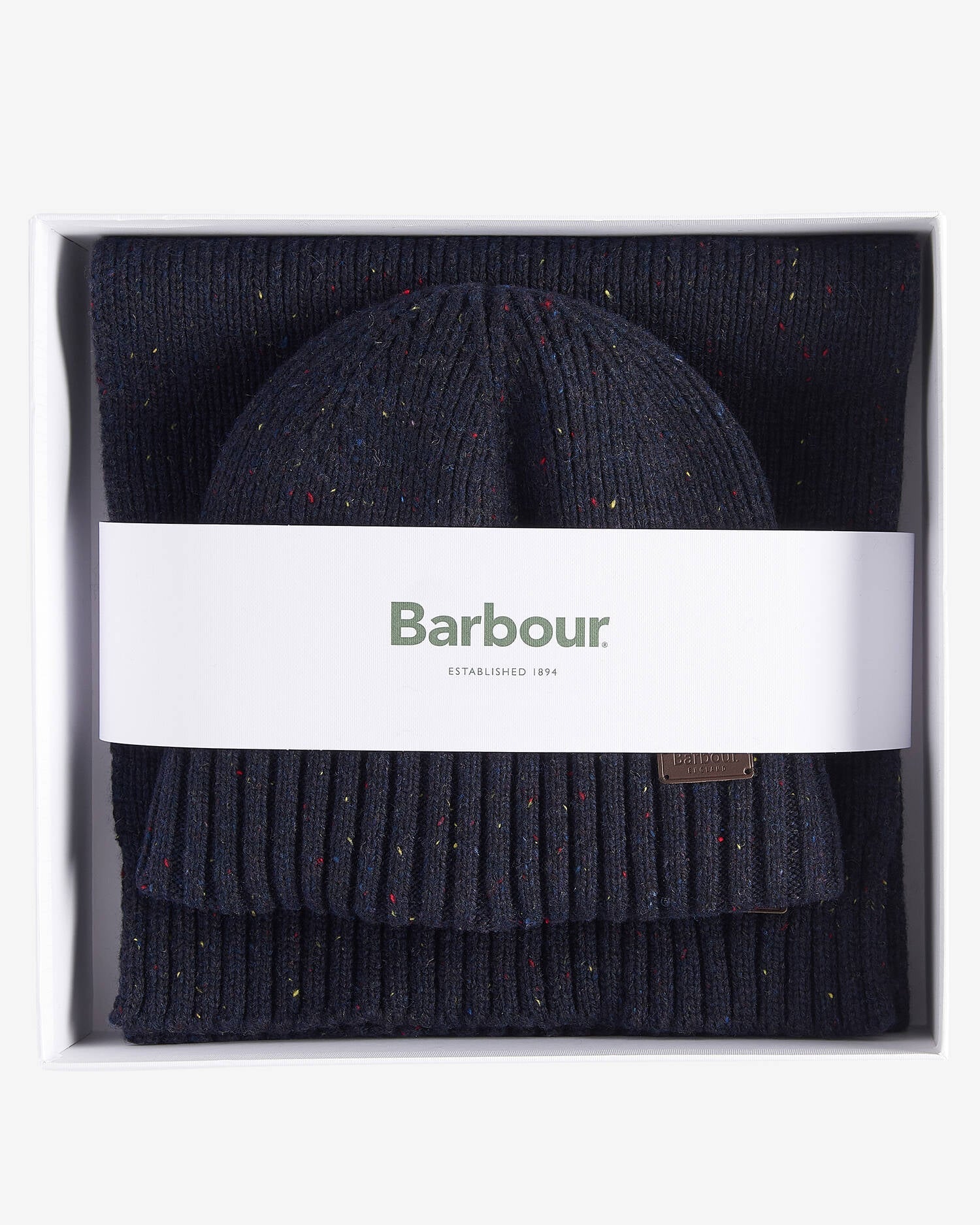 Young Ideas & Henmores -Carlton Fleck Beanie & Scarf Gift Set -OL31 Olive -OS