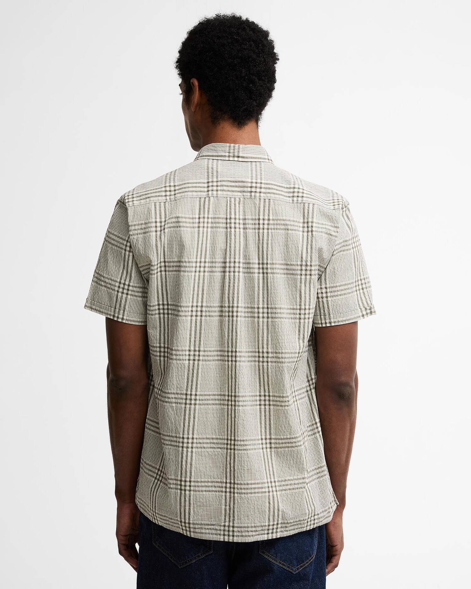 Young Ideas & Henmores - Carrock Checked Seerscuker Summer Shirt - WH32 Whisper White - M