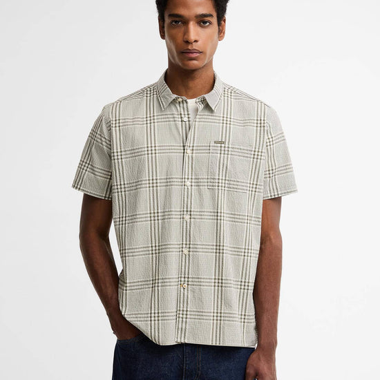 Young Ideas & Henmores - Carrock Checked Seerscuker Summer Shirt - WH32 Whisper White - M