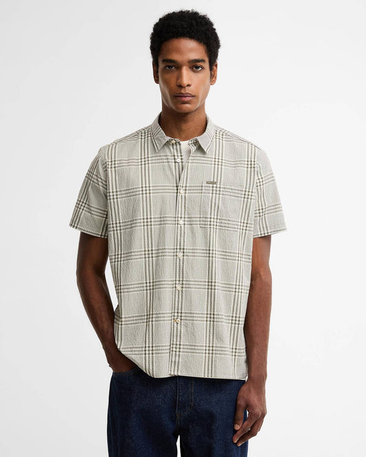 Young Ideas & Henmores - Carrock Checked Seerscuker Summer Shirt - WH32 Whisper White - M