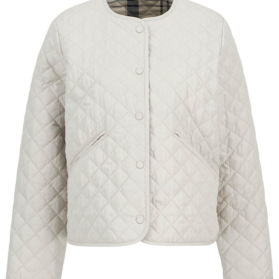 Young Ideas/Henmores - Cashel Collarless Quilted Jacket - ST11 Mist/Dress Navy Tartan - 8