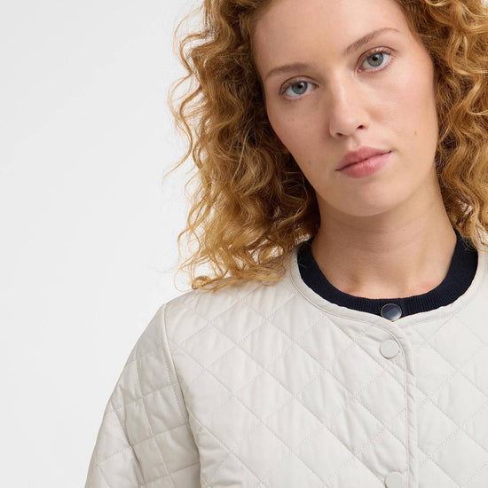 Young Ideas/Henmores - Cashel Collarless Quilted Jacket - ST11 Mist/Dress Navy Tartan - 8