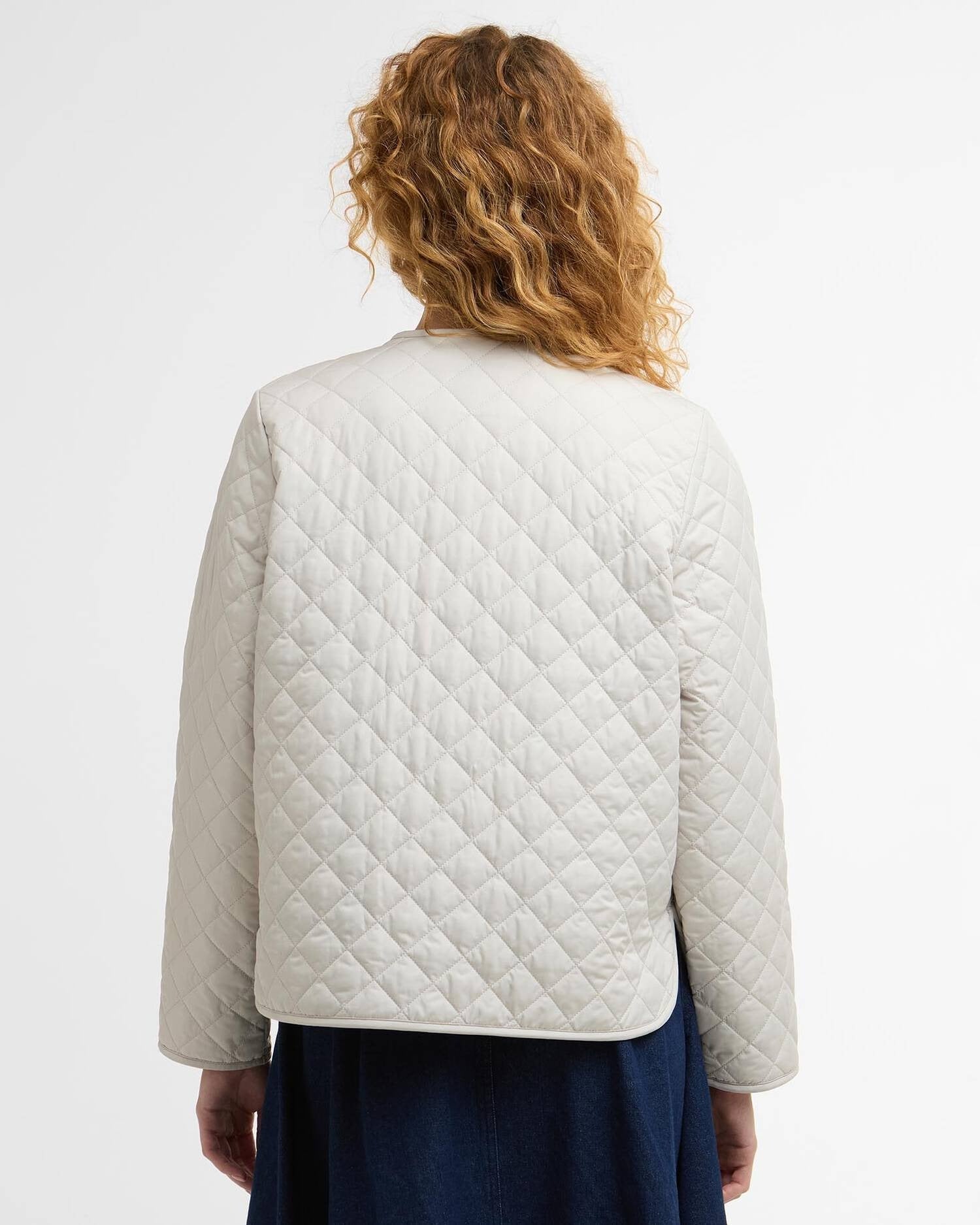 Young Ideas/Henmores - Cashel Collarless Quilted Jacket - ST11 Mist/Dress Navy Tartan - 8