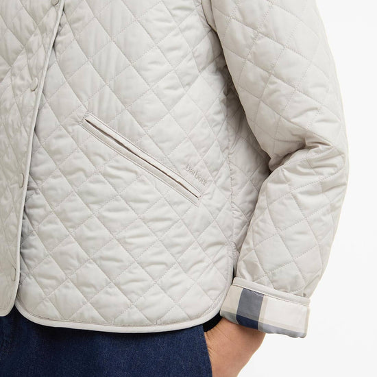 Young Ideas/Henmores - Cashel Collarless Quilted Jacket - ST11 Mist/Dress Navy Tartan - 8