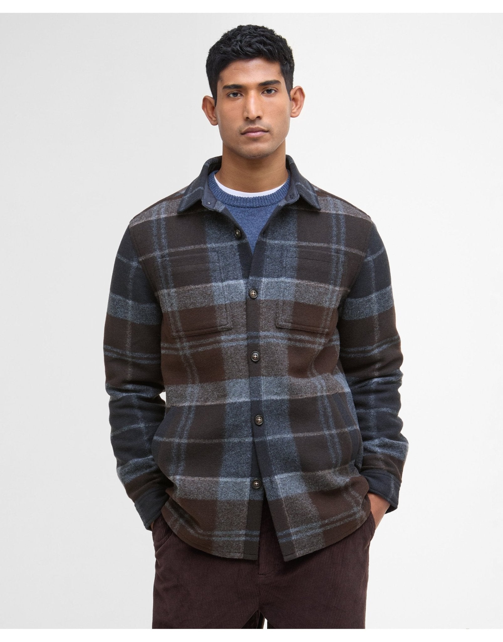 Young Ideas/Henmores - Chapter Tailored Check Overshirt - TN38 Midnight Oak Tartan - M