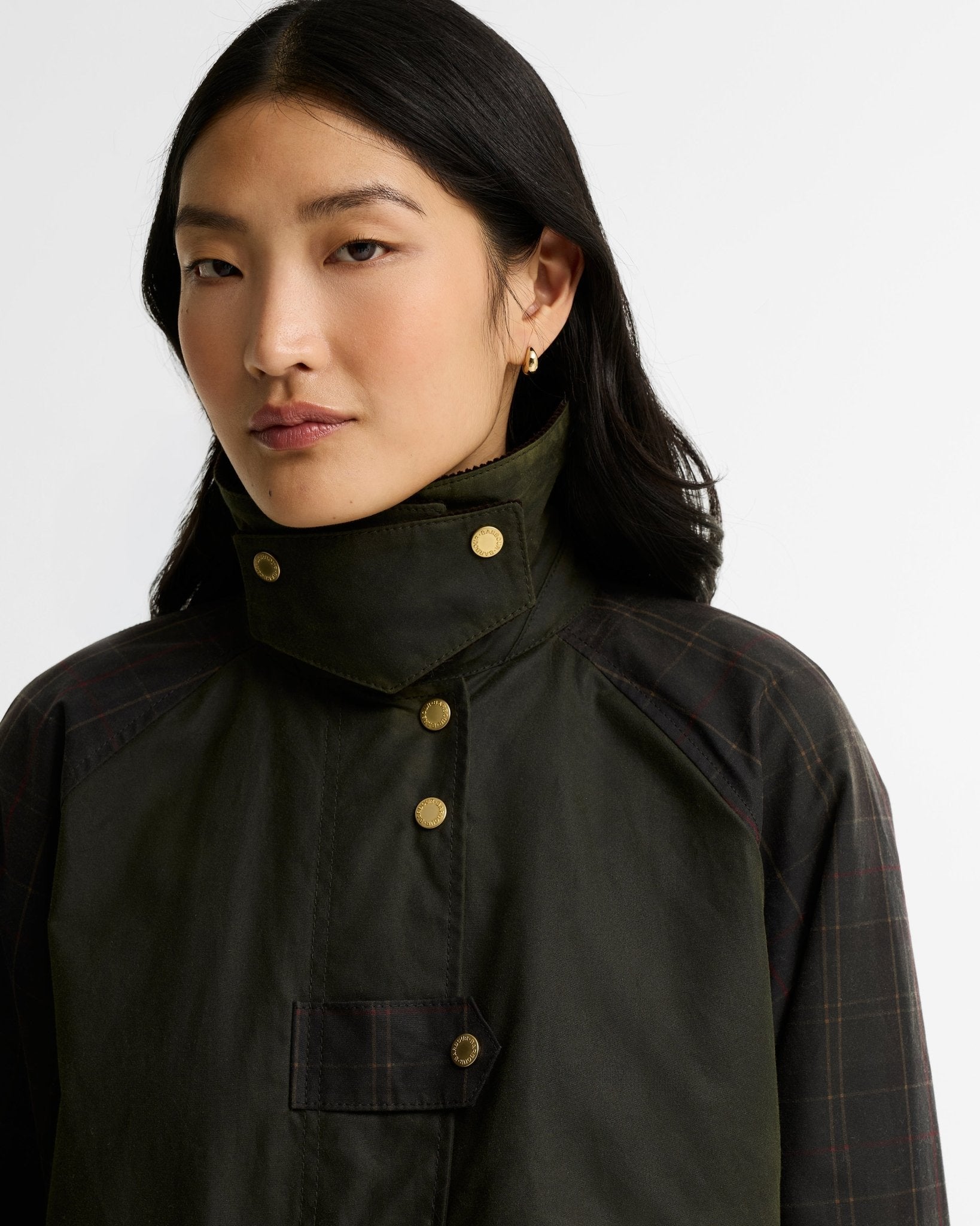 Young Ideas & Henmores -Checked Kirklees Wax Jacket -OL52 Fern/Classic/Shadow Classic -6