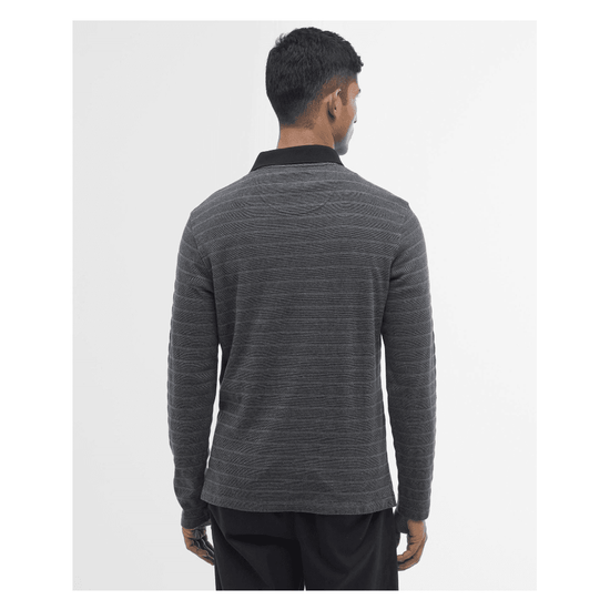 Young Ideas/Henmores - Cleveland Long Sleeve Polo - BK72 Black Mix - M