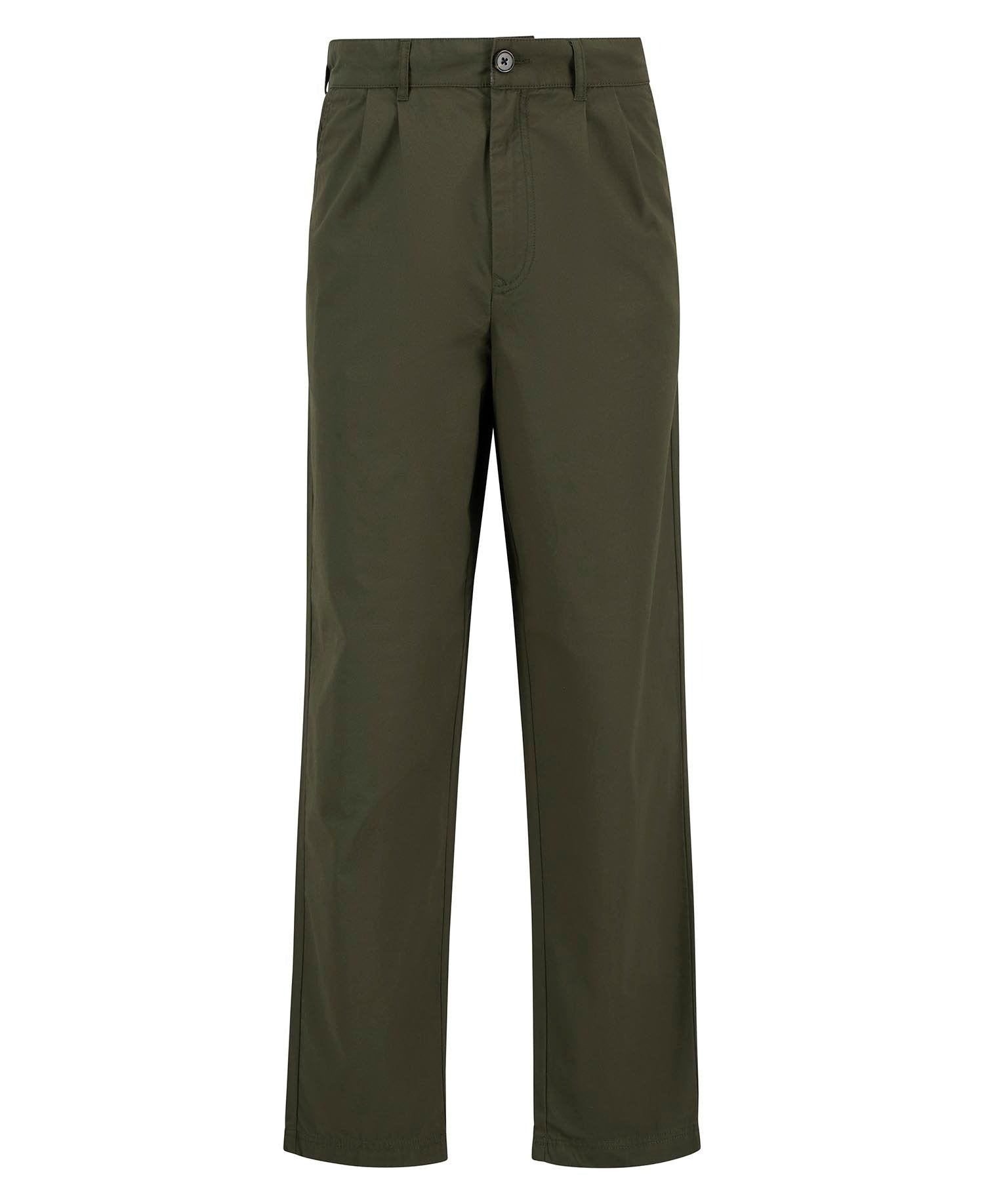 Young Ideas/Henmores - Cole Relaxed Fit Poplin Trouser - OL51 Olive - M