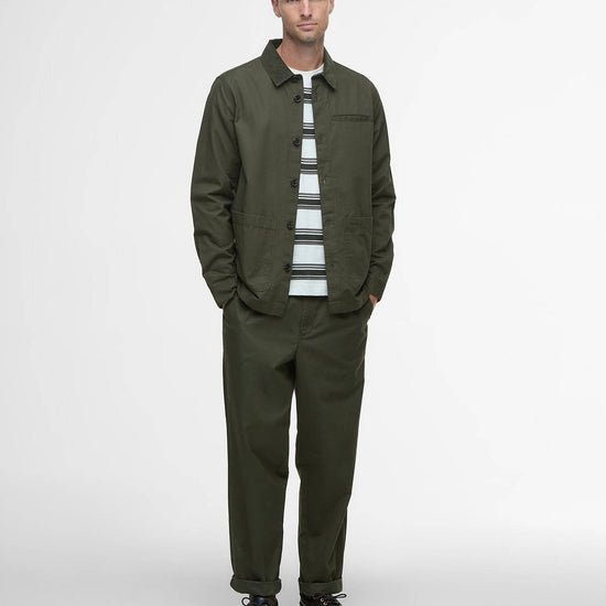 Young Ideas/Henmores - Cole Relaxed Fit Poplin Trouser - OL51 Olive - M