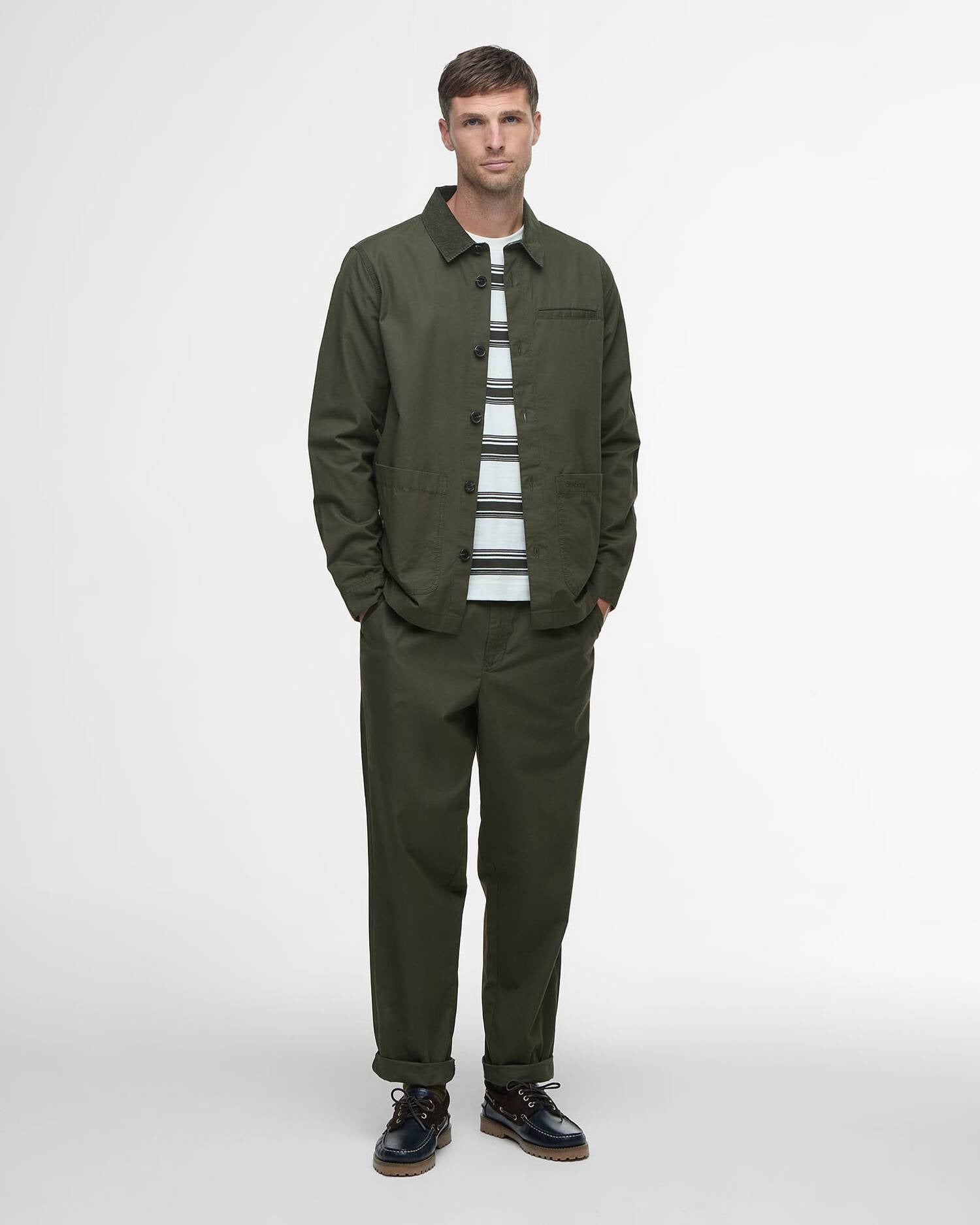 Young Ideas/Henmores - Cole Relaxed Fit Poplin Trouser - OL51 Olive - M