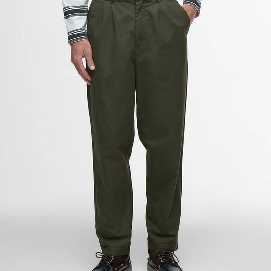 Young Ideas/Henmores - Cole Relaxed Fit Poplin Trouser - OL51 Olive - M
