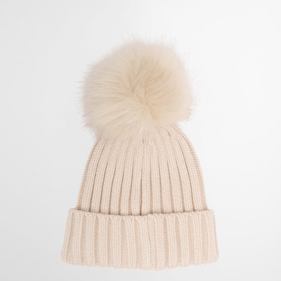 Young Ideas & Henmores -Conway Knitted Beanie Hat -CR31 Moonbeam -OS