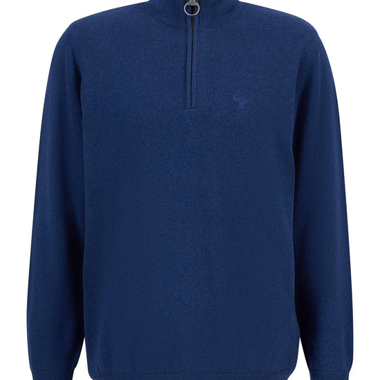 Young Ideas/Henmores - Cotton Half Zip Knitted Jumper - Inky Marl - M