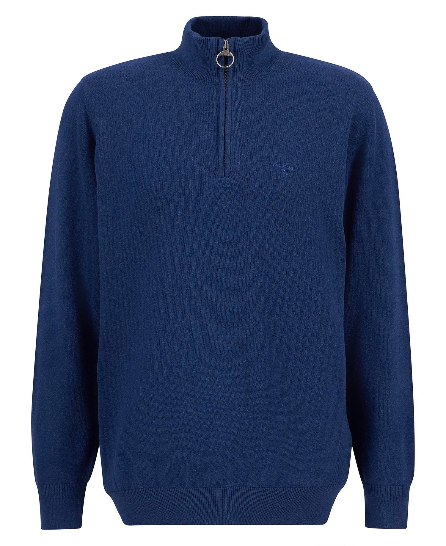 Young Ideas/Henmores - Cotton Half Zip Knitted Jumper - Inky Marl - M