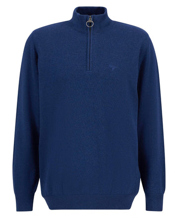 Young Ideas/Henmores - Cotton Half Zip Knitted Jumper - Inky Marl - M